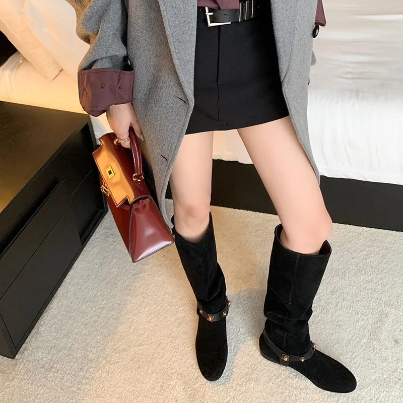 XIAOAJUE Knee high Boots 2cm Women's-9