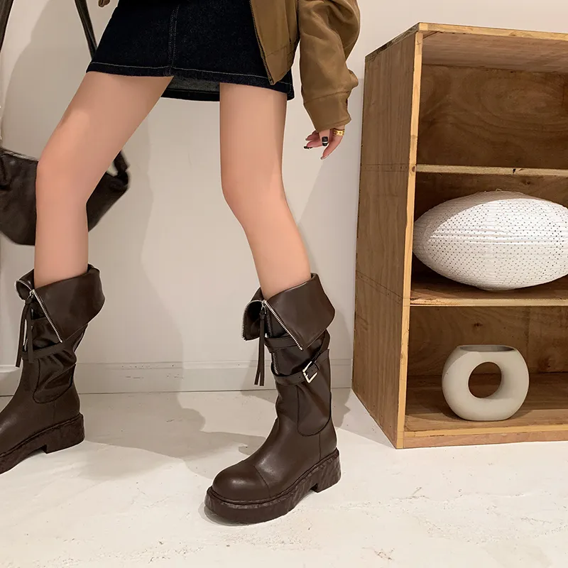 XIAOAJUE Knee high Boots 4.5cm Women's-15