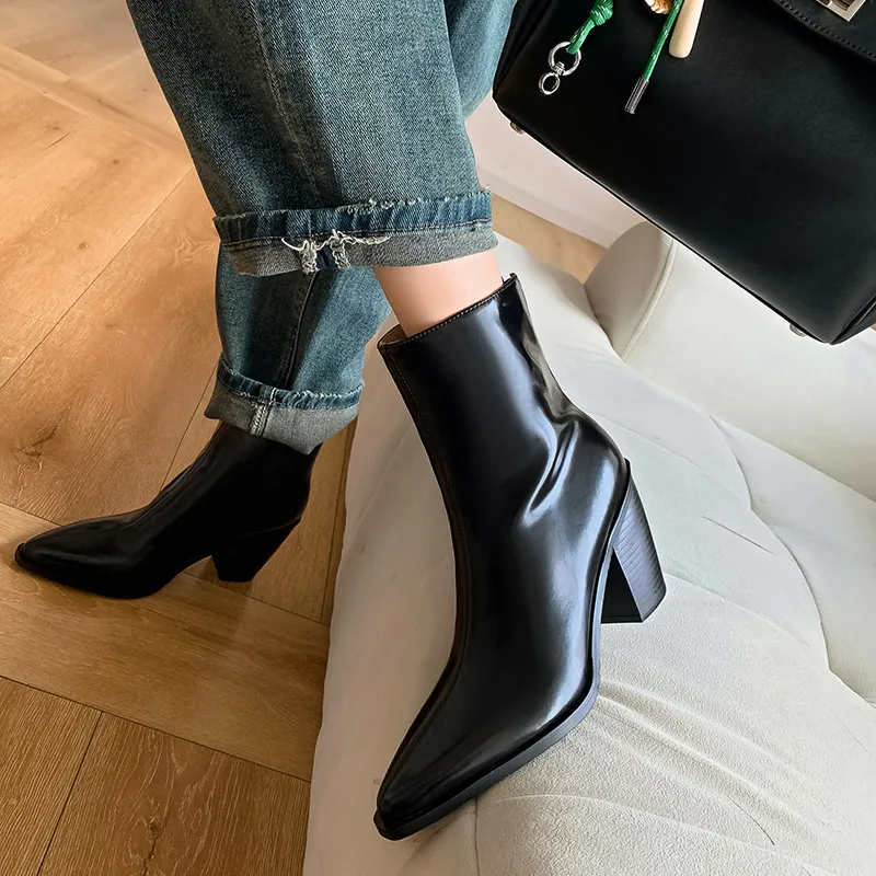 XIAOAJUE Ankle Boots 9cm Women's-3