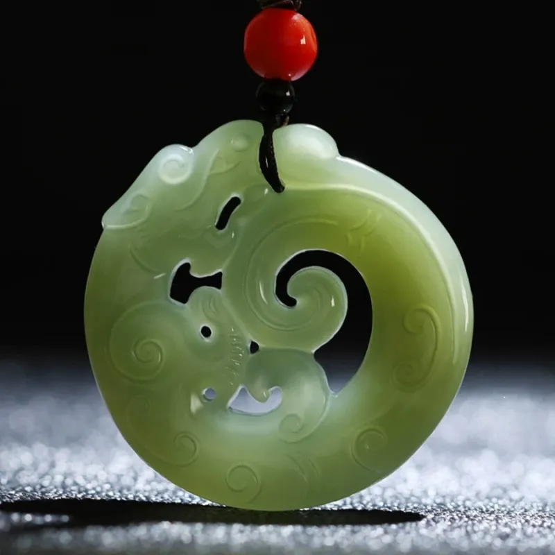 Zhen Yu Zhen Pin Hetian Jade Necklaces Green Jade Unisex-2