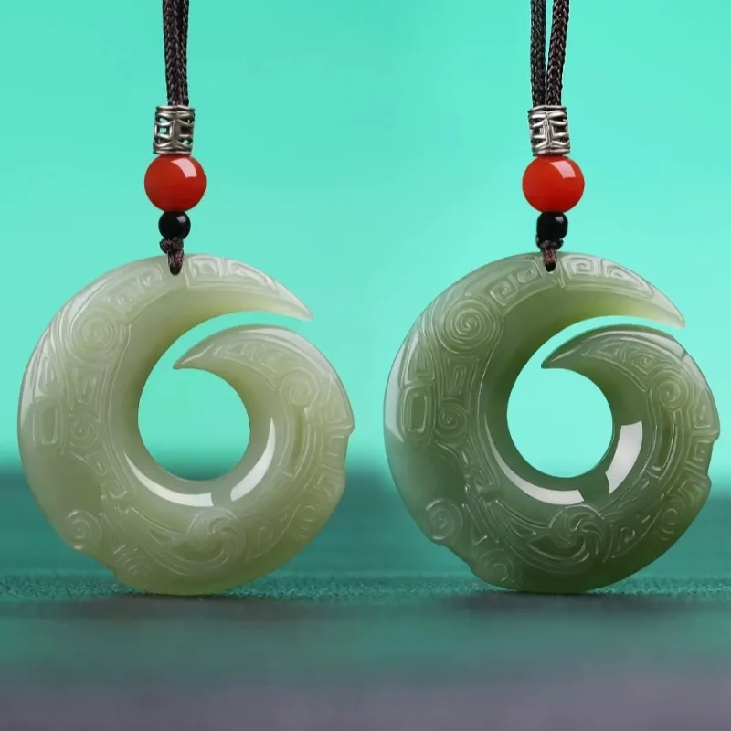 Zhen Yu Zhen Pin Hetian Jade Necklaces Green Jade Unisex-1