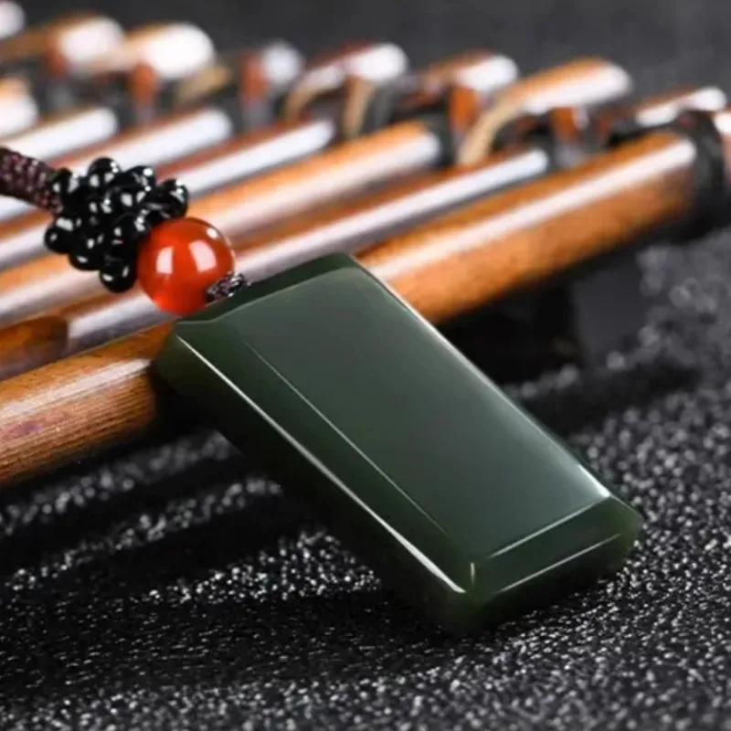 Zhen Yu Zhen Pin Hetian Jade Pendants Green Jade Unisex-5
