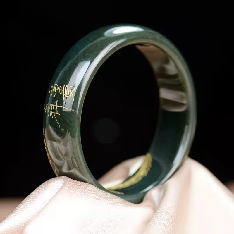Zhen Yu Zhen Pin Hetian Jade Bangles Green Jade Unisex-6