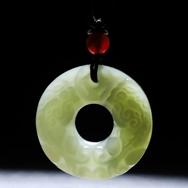 Zhen Yu Zhen Pin Hetian Jade Necklaces Green Jade Unisex-3
