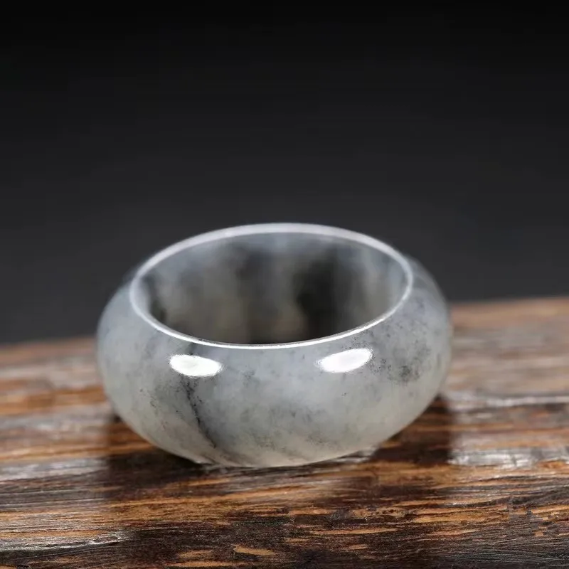 Zhen Yu Zhen Pin Hetian Jade Rings Blue And White Unisex-3
