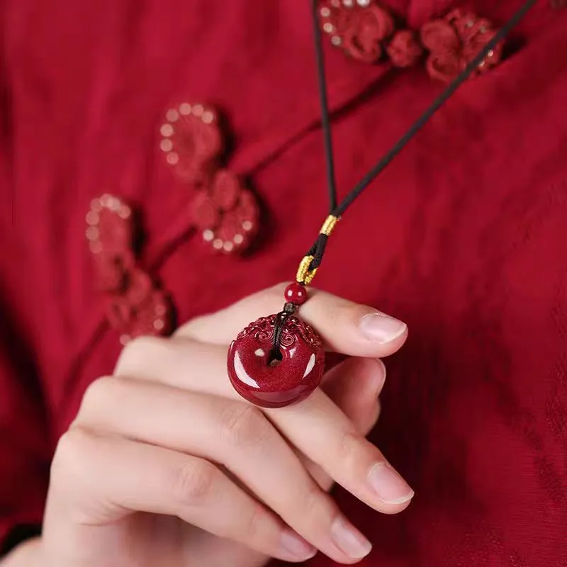 Zhen Yu Zhen Pin Cinnabar Necklaces Unisex-5
