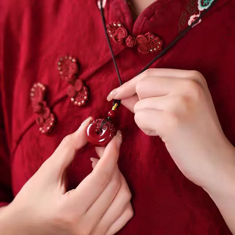 Zhen Yu Zhen Pin Cinnabar Necklaces Unisex-4