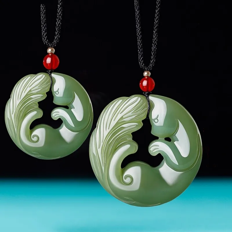 Zhen Yu Zhen Pin Hetian Jade Necklaces Green Jade Unisex-2