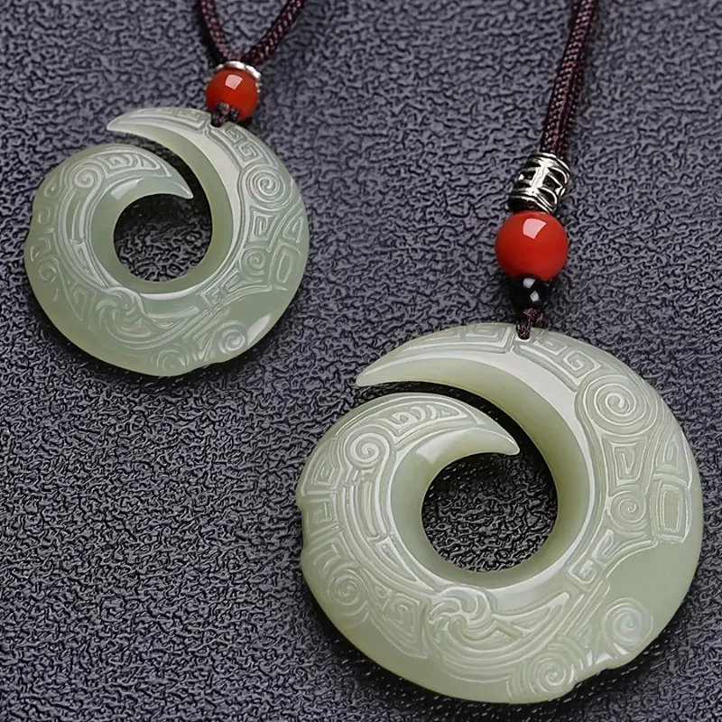 Zhen Yu Zhen Pin Hetian Jade Necklaces Green Jade Unisex-4