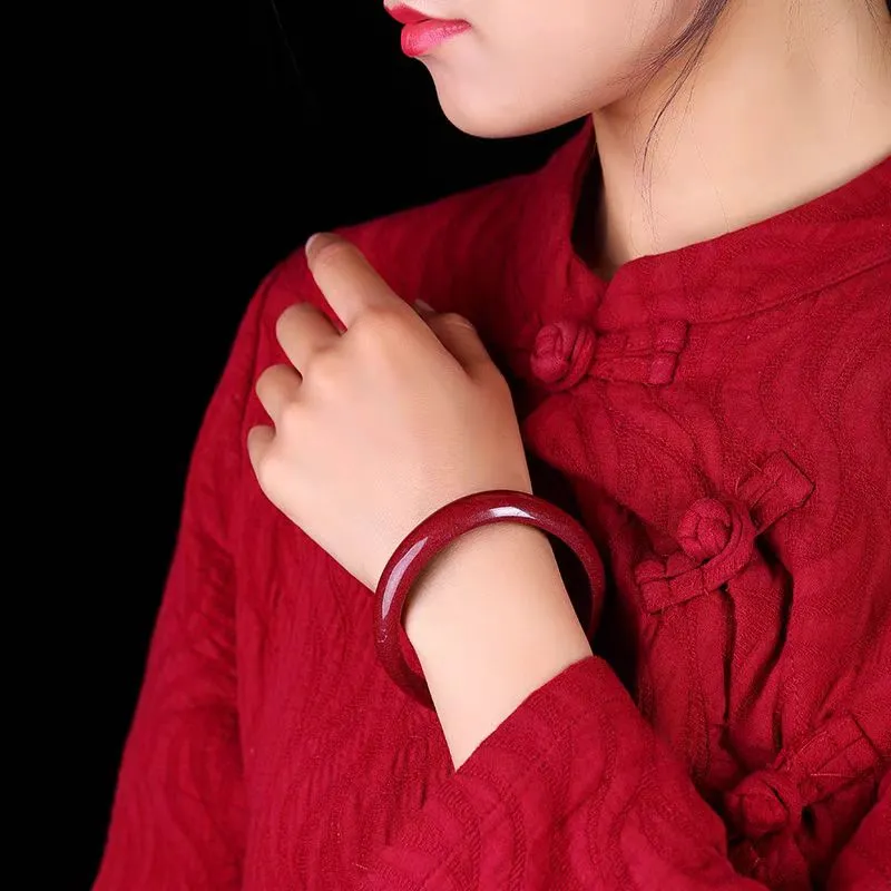 Zhen Yu Zhen Pin Cinnabar Bangles Unisex-4
