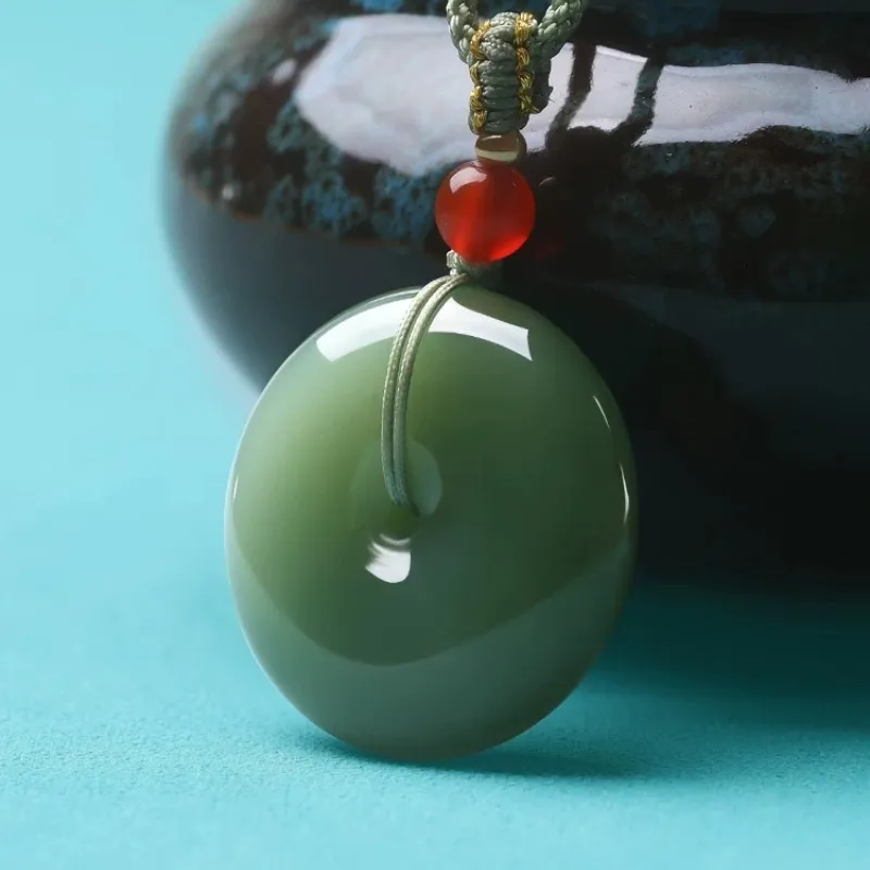 Zhen Yu Zhen Pin Hetian Jade Necklaces Green Jade Unisex-4