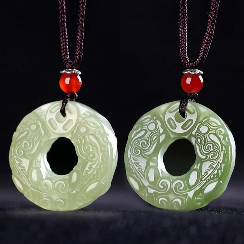 Zhen Yu Zhen Pin Hetian Jade Necklaces Green Jade Unisex-2