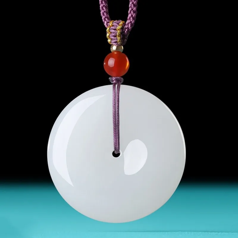 Zhen Yu Zhen Pin Necklaces Pale Greenish White Jade Unisex-1