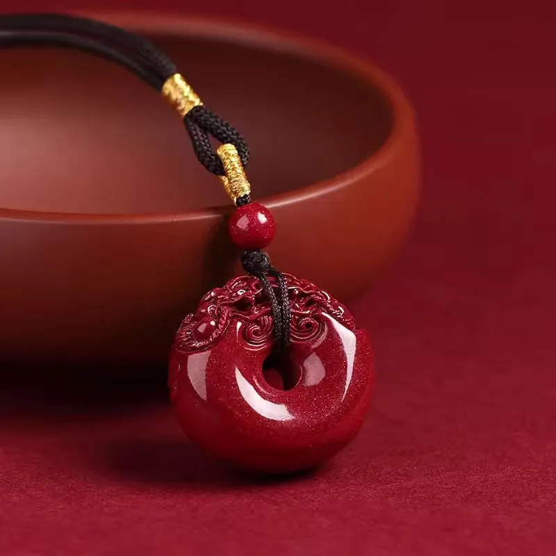 Zhen Yu Zhen Pin Cinnabar Necklaces Unisex-2