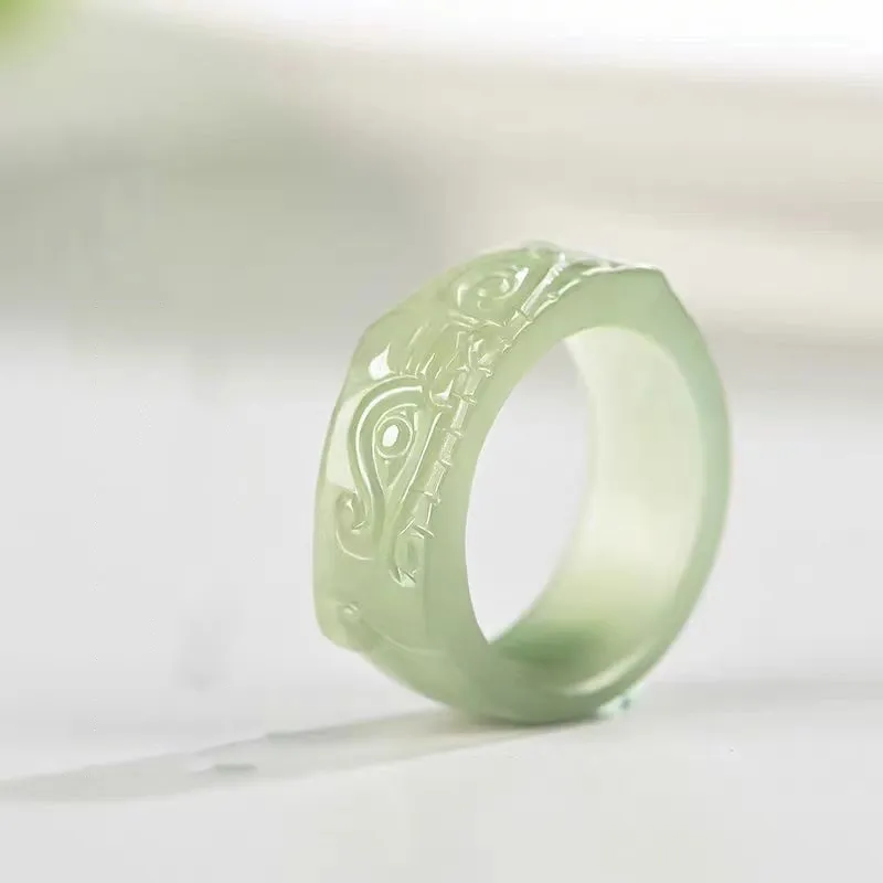 Zhen Yu Zhen Pin Hetian Jade Rings White Jade/Pale Greenish White Jade Unisex-3