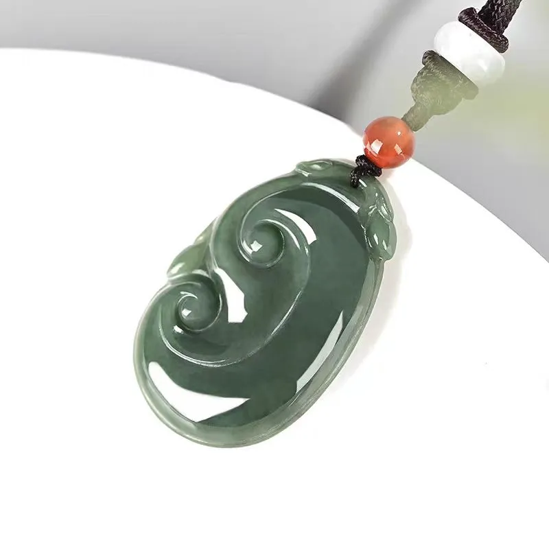 Zhen Yu Zhen Pin Ice Glutinous Jadeite Necklaces Unisex-2