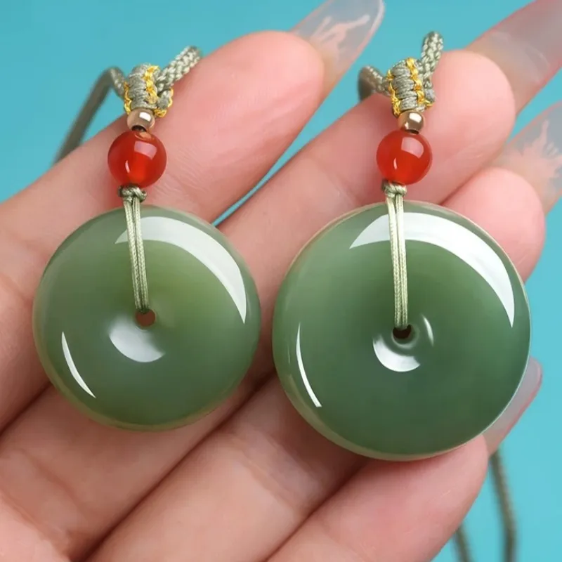 Zhen Yu Zhen Pin Hetian Jade Necklaces Green Jade Unisex-3