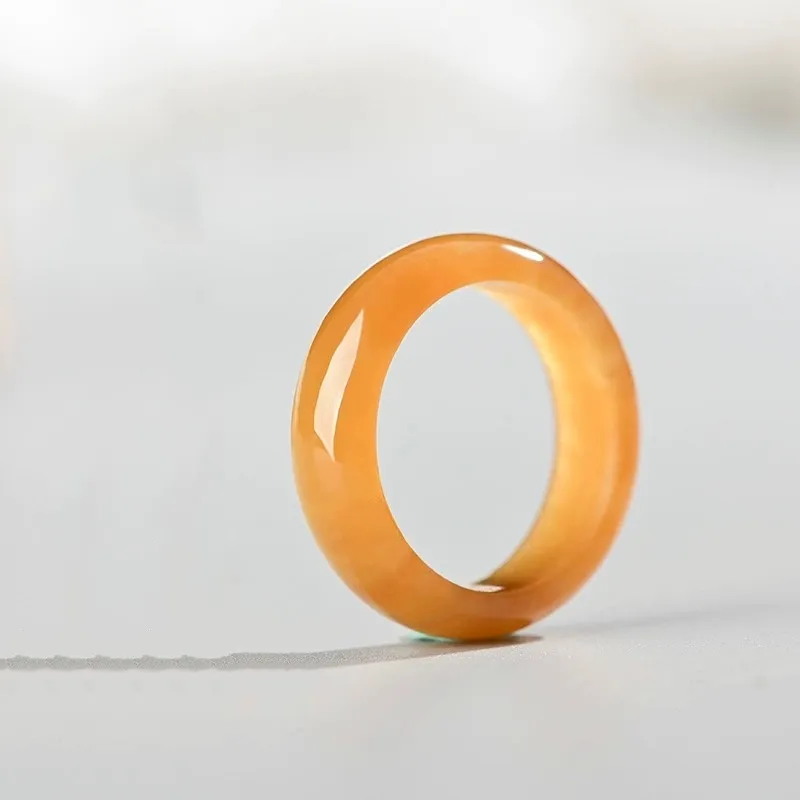 Zhen Yu Zhen Pin Hetian Jade Rings Sugar Jade Unisex-1