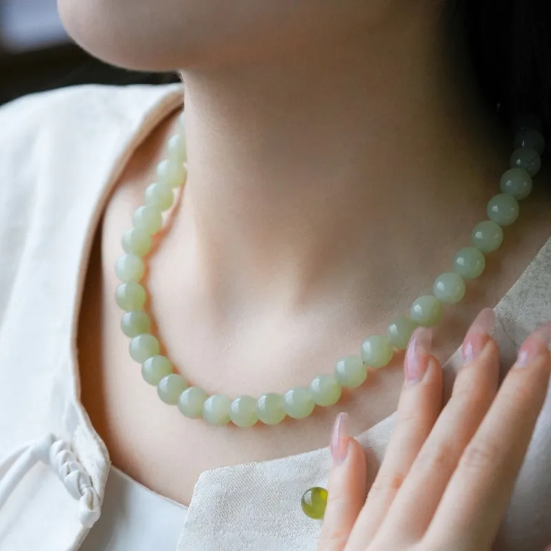 Zhen Yu Zhen Pin Hetian Jade Necklaces Green Jade Unisex-1