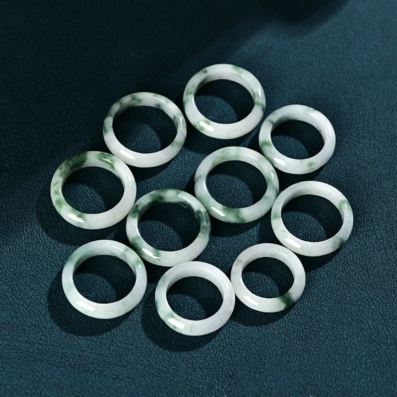 Zhen Yu Zhen Pin Glutinous Jade Jadeite Rings Unisex-2