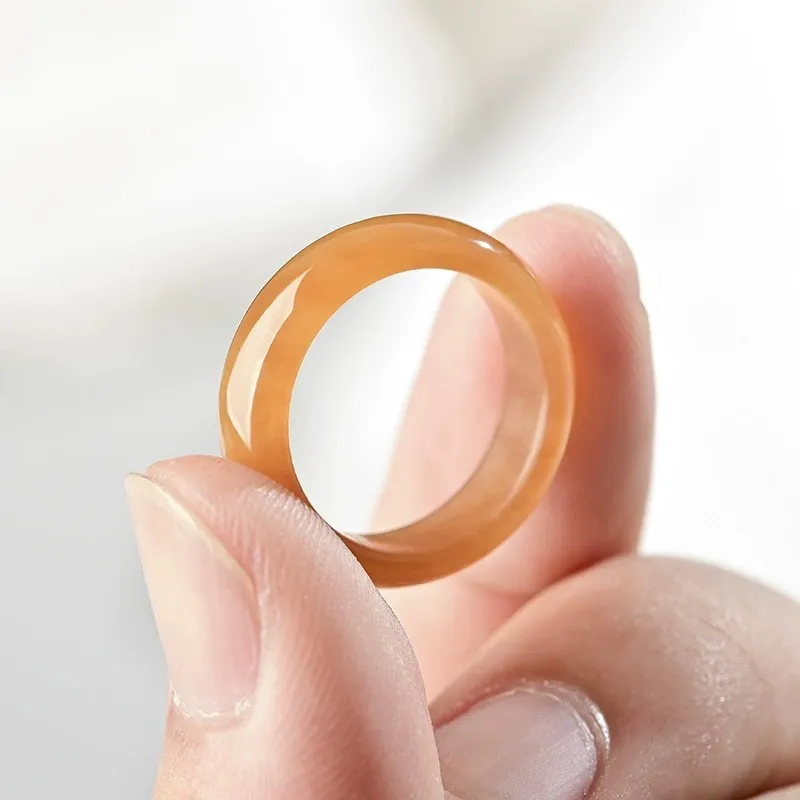 Zhen Yu Zhen Pin Hetian Jade Rings Sugar Jade Unisex-2