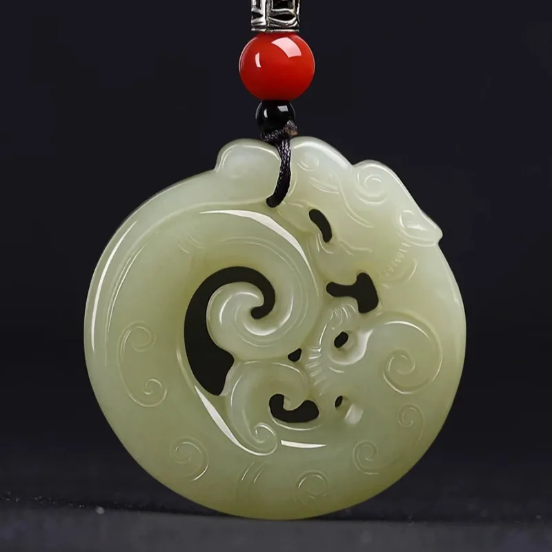Zhen Yu Zhen Pin Hetian Jade Necklaces Green Jade Unisex-7