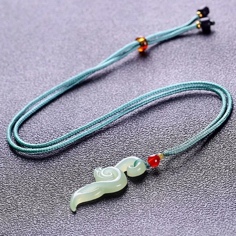 Zhen Yu Zhen Pin Hetian Jade Necklaces Green Jade Unisex-5