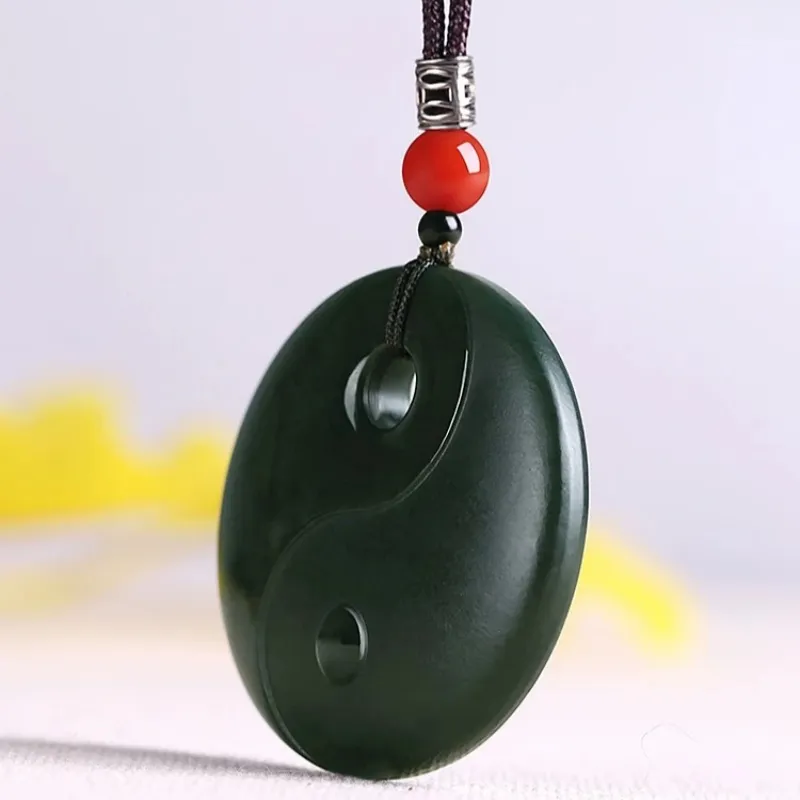 Zhen Yu Zhen Pin Hetian Jade Necklaces Green Jade Unisex-3