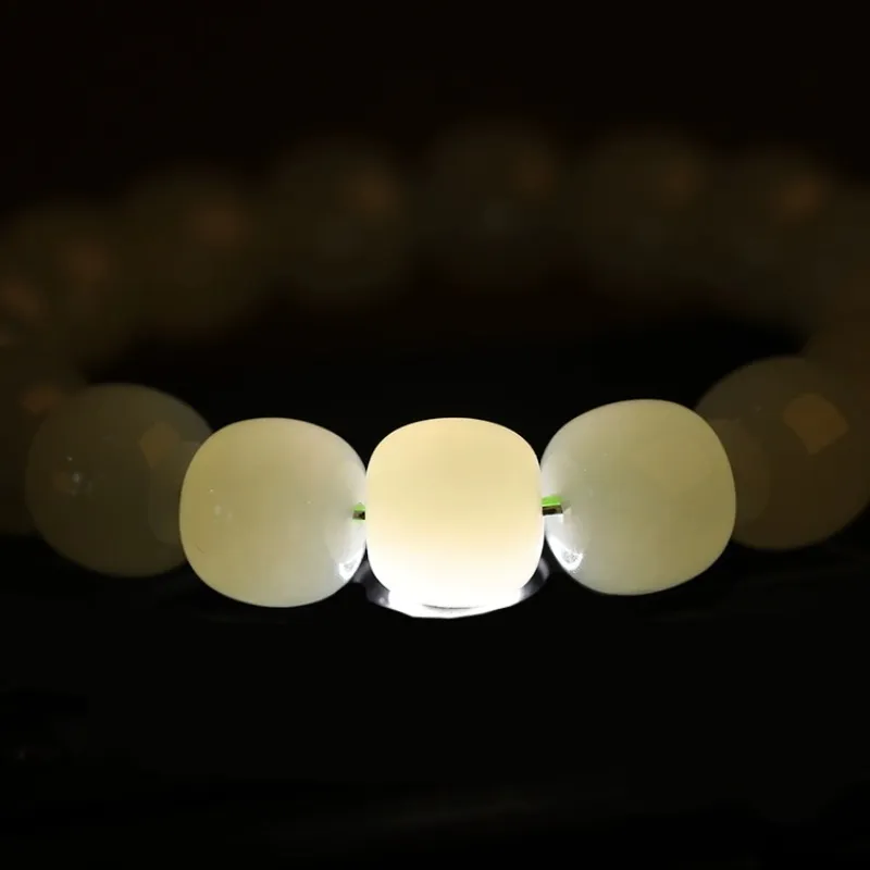 Zhen Yu Zhen Pin Hetian Jade Bracelets Pale Greenish White Jade Unisex-2
