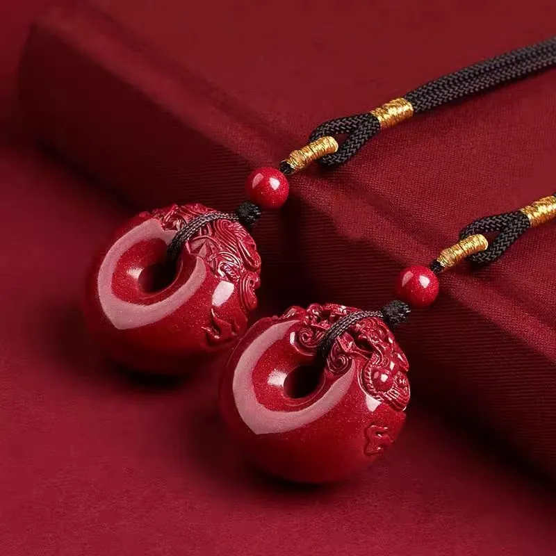 Zhen Yu Zhen Pin Cinnabar Necklaces Unisex-3