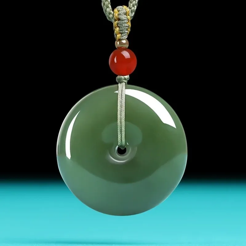 Zhen Yu Zhen Pin Hetian Jade Necklaces Green Jade Unisex-2