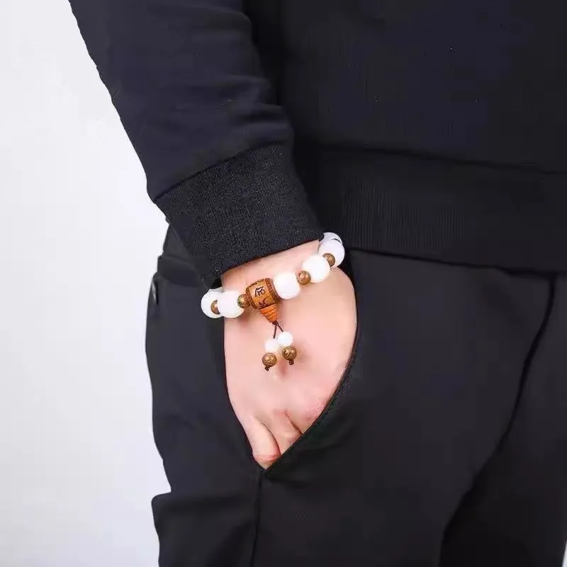 Zhen Yu Zhen Pin Golden Silk Jade Bracelets Men's-5