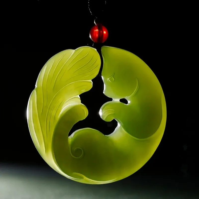 Zhen Yu Zhen Pin Hetian Jade Necklaces Green Jade Unisex-3