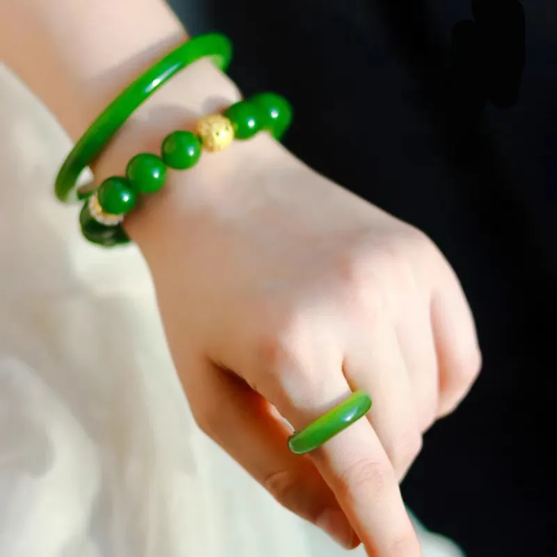 Zhen Yu Zhen Pin Hetian Jade Rings Jasper Unisex-5