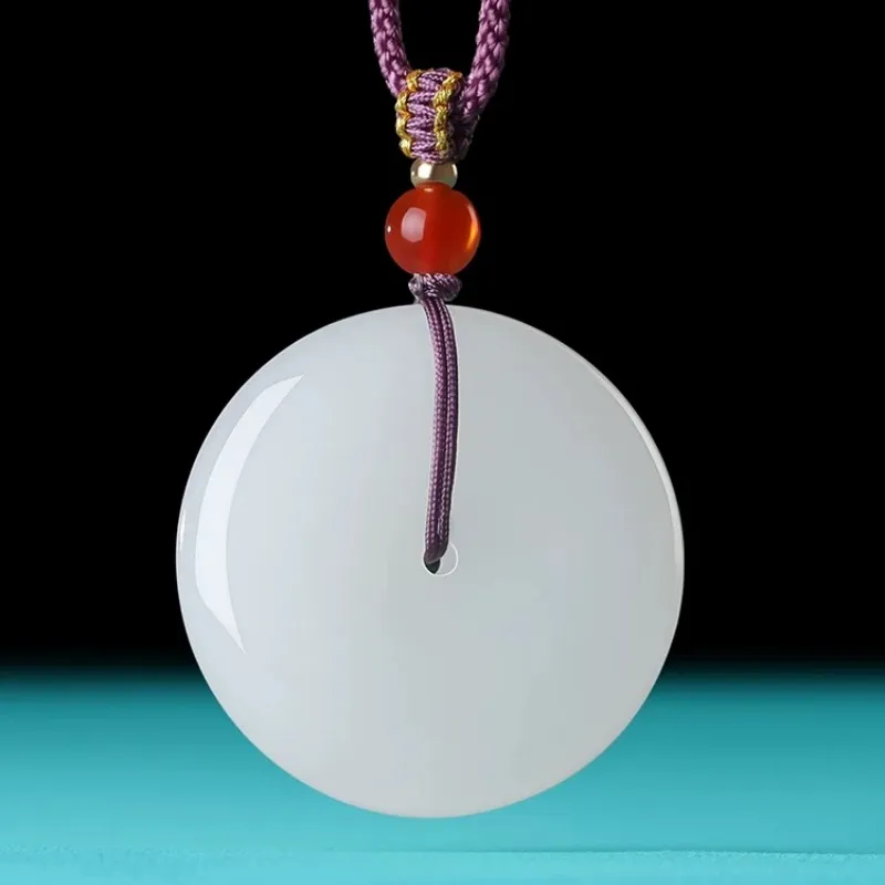 Zhen Yu Zhen Pin Necklaces Pale Greenish White Jade Unisex-5