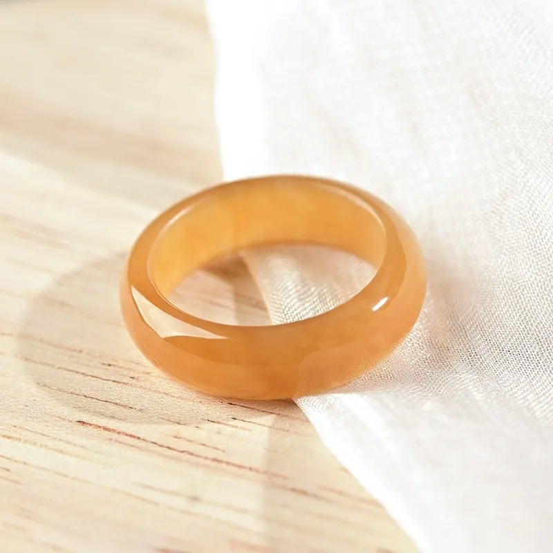 Zhen Yu Zhen Pin Hetian Jade Rings Sugar Jade Unisex-4