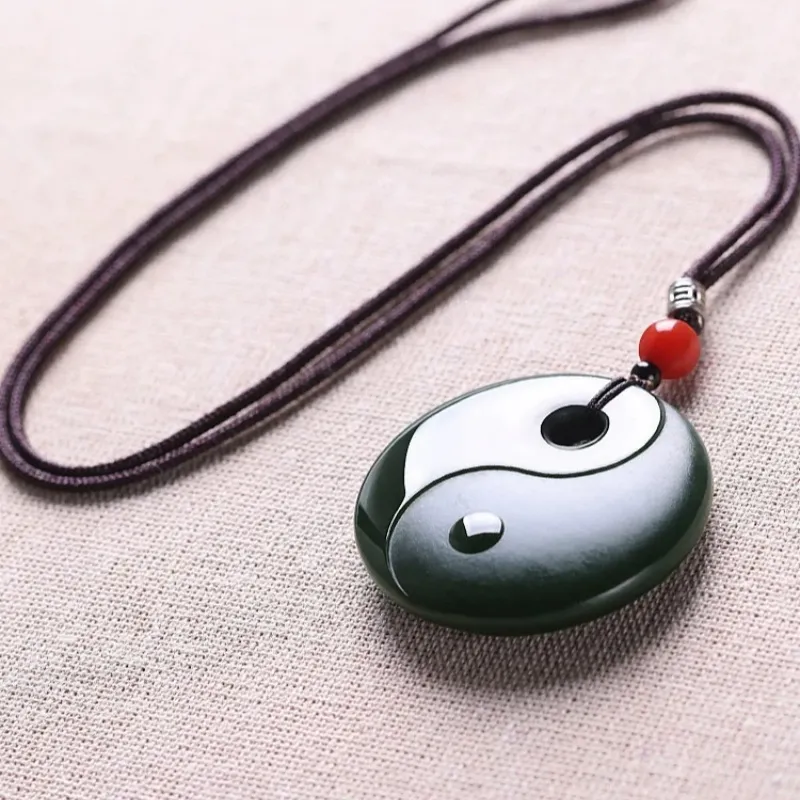 Zhen Yu Zhen Pin Hetian Jade Necklaces Green Jade Unisex-5