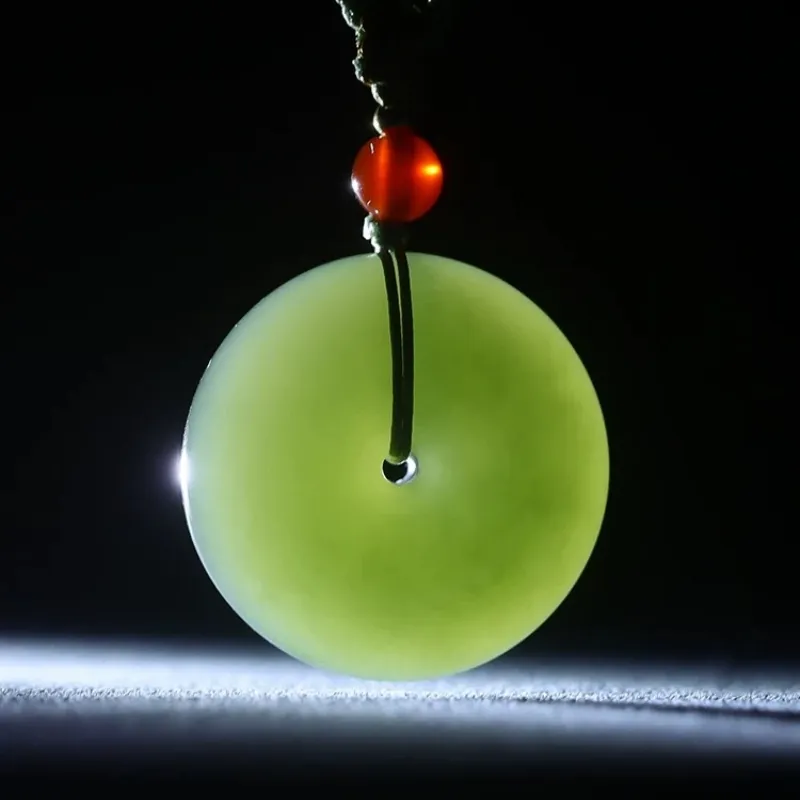 Zhen Yu Zhen Pin Hetian Jade Necklaces Green Jade Unisex-5