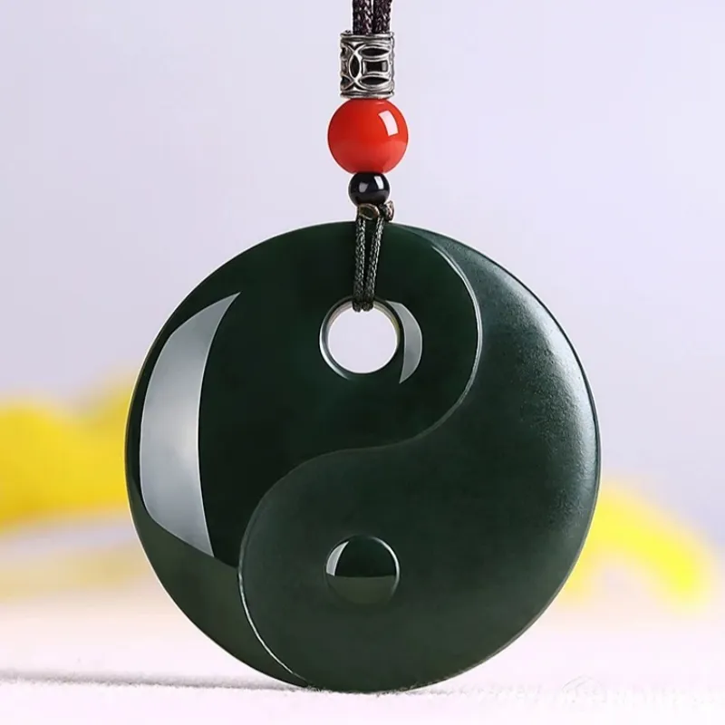 Zhen Yu Zhen Pin Hetian Jade Necklaces Green Jade Unisex-2