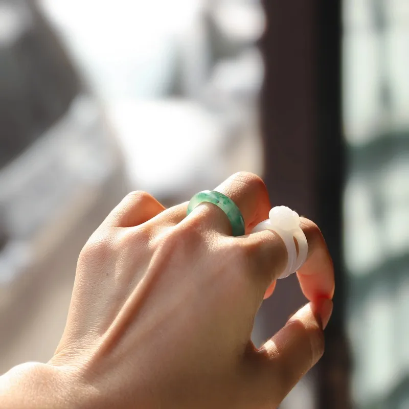 Zhen Yu Zhen Pin Dulong Jade Rings Unisex-5