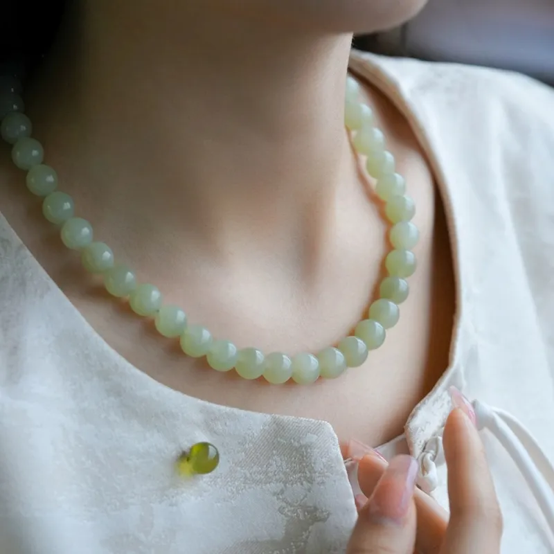 Zhen Yu Zhen Pin Hetian Jade Necklaces Green Jade Unisex-2