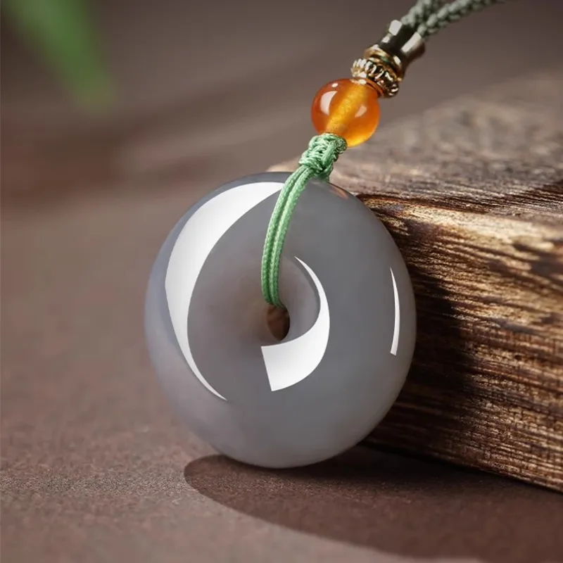 Zhen Yu Zhen Pin Hetian Jade Necklaces Smoky Purple Unisex-1