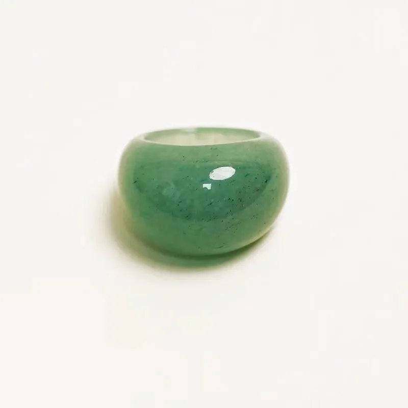 Zhen Yu Zhen Pin Aventurine Jade Rings Unisex-2