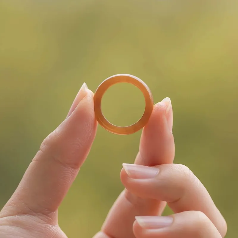 Zhen Yu Zhen Pin Hetian Jade Rings Sugar Jade Unisex-1