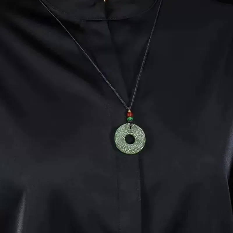 Zhen Yu Zhen Pin Hetian Jade Necklaces Green Jade Unisex-4