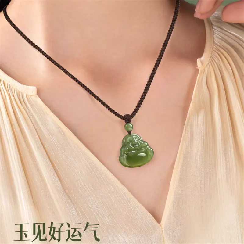 Zhen Yu Zhen Pin Hetian Jade Pendants Green Jade Unisex-1