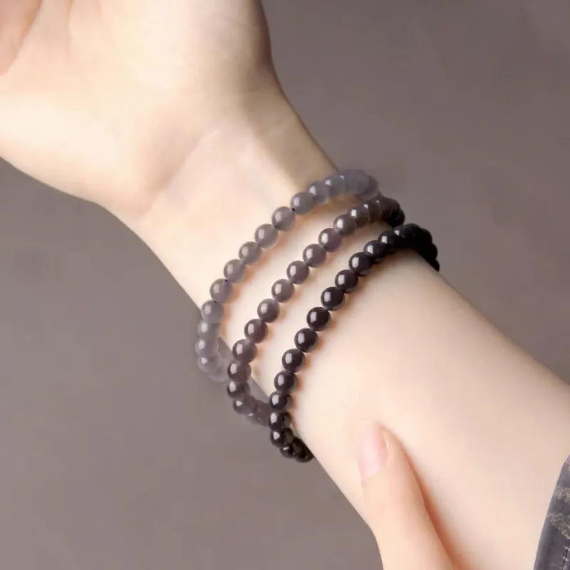 Zhen Yu Zhen Pin Hetian Jade Bracelets Smoky Purple Unisex-4