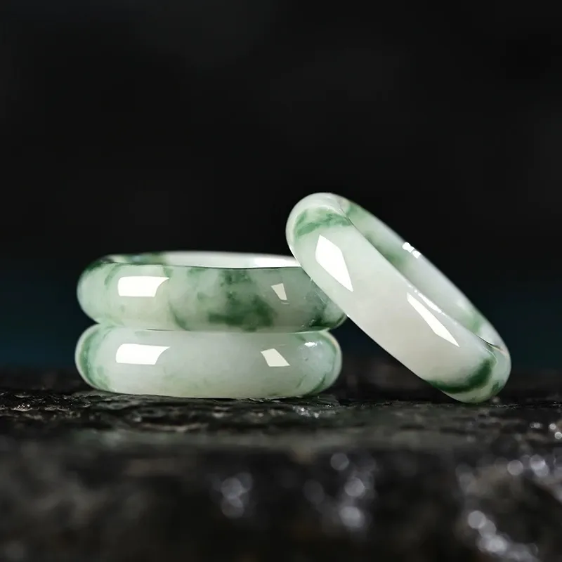 Zhen Yu Zhen Pin Glutinous Jade Jadeite Rings Unisex-1