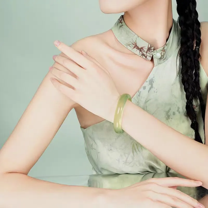 Zhen Yu Zhen Pin Serpentine Jade Bangles Unisex-4