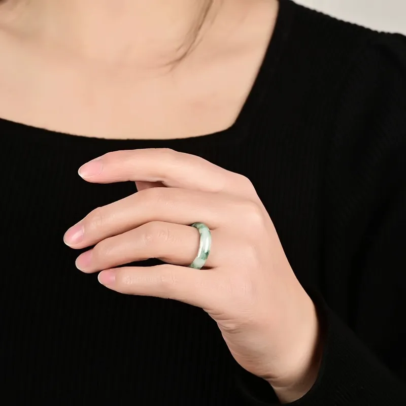 Zhen Yu Zhen Pin Glutinous Jade Jadeite Rings Unisex-5
